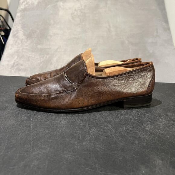 Bally Basel Dress Shoes Mens Size 9.5 M Brown Leather Slip On Made Switzerland main image 13